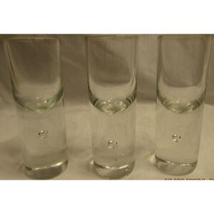 Kosta-Boda Pippi set of 3 shot glasses barware Clear Bubble Aquavit Liqueur
